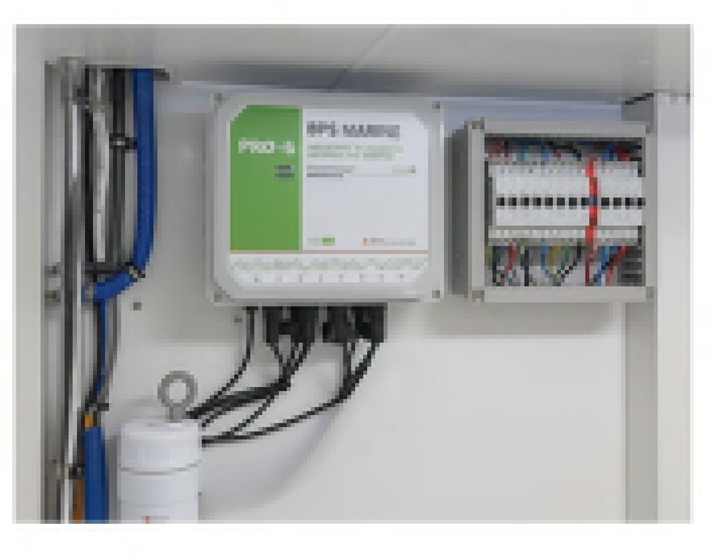 Módulo de control PRO-8 de BPS Marine instalado en el compartimento técnico